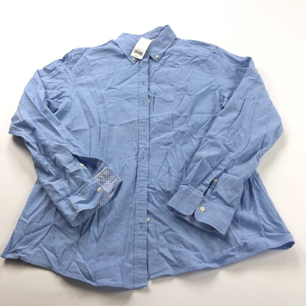 Banana Republic Soft Wash NEW XL Cotton Button Long Sleeve Shirt Blue
